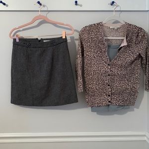 AnnTalor Loft skirt and sweater; Euc! Size xsp